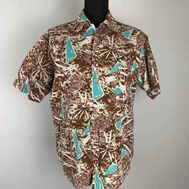 Vintage Men's 1940s / 50s Kilohana Rayon Hawaiian Shirt 