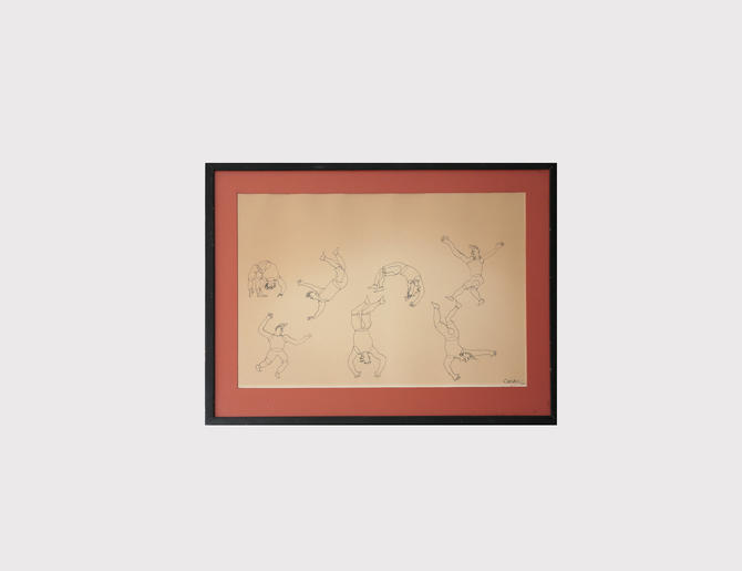 Alexander Calder Signed Limited Edition Circus Drawings Lithograph in black matted frame_004 
