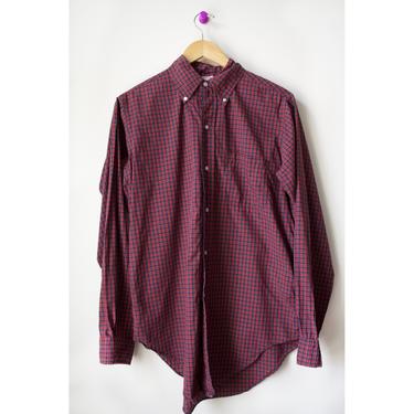 Vintage 80s Red Plaid Brooks Brothers Button Up Shirt 