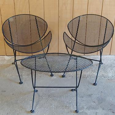 1950's Salterini Tempestini Pair of Clamshell Side Chairs and Side Table 