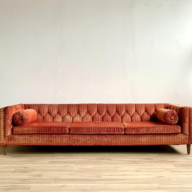 Vintage Button Tufted Velvet Sofa