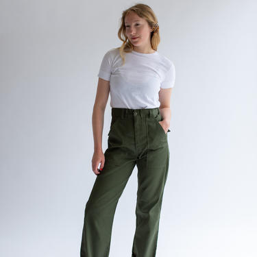 Vintage 28 Waist Army Pants | Cotton Poly Utility Army Pant | Green Fatigue pants | Made in USA 