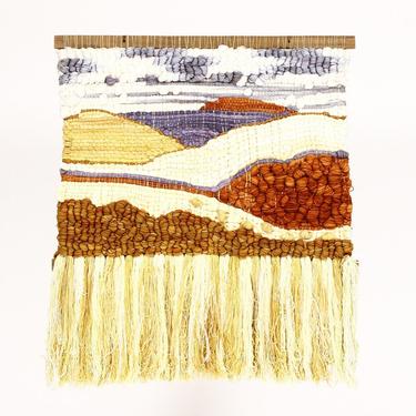 Mid Century Large Woven Wall Hanging / Fiber Art — in the style of Romeo Reyna 