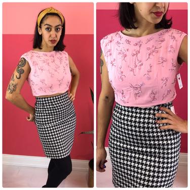 1960s Small Pink Beaded Crop Top by LostGirlsVtg