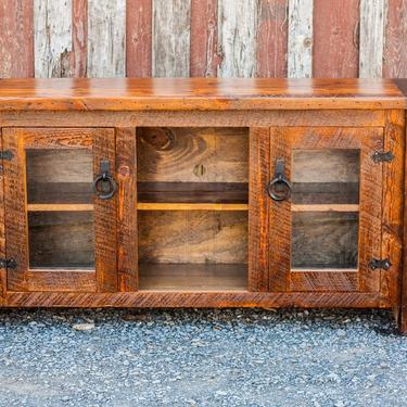 Heirloom Mission Style Antique Heart Pine Media Console 