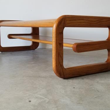 Lou Hodges Oak Cantilevered Rectangular Coffee Table. 