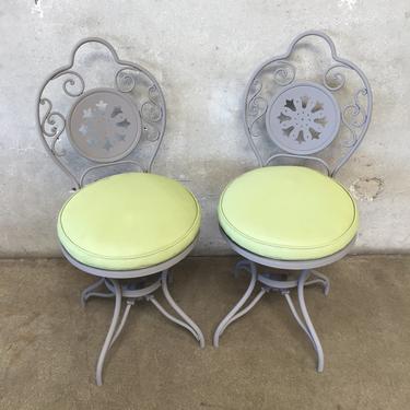 Vintage Pair of French Iron Chairs