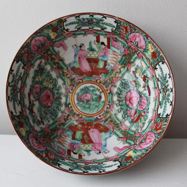Vintage Famille Rose Chinese Porcelain Bowl Hand Painted 