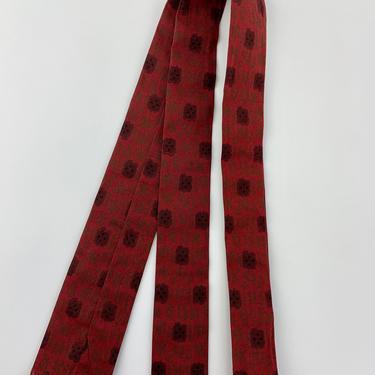 1960's Square End Tie - All Cotton - MOD - Fringe Tipped - Handmade in Vermont 