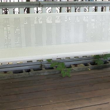 White Perforated Metal Bench from Sears Tower