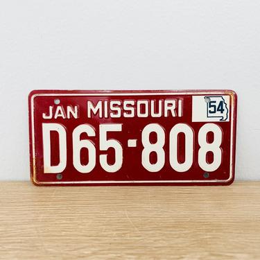 Vintage Souvenir Mini License Plate 1954 Missouri Bicycle License Plate 