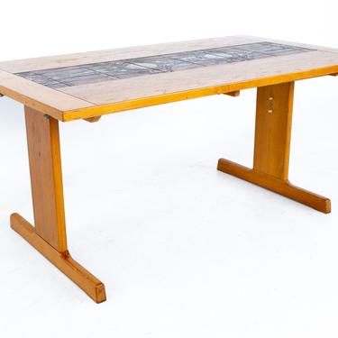 Gangso Mobler Mid Century Teak Tile Top Dropside Dining Table - mcm 