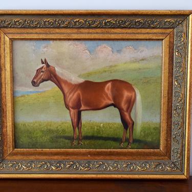 Vintage Horse Oil Painting signed P English 