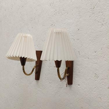 Pair of Vintage Danish Modern Wall Lamps - Free NYC Delivery! 