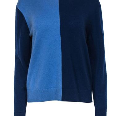 Theory - Blue Colorblocked Cashmere Sweater Sz M