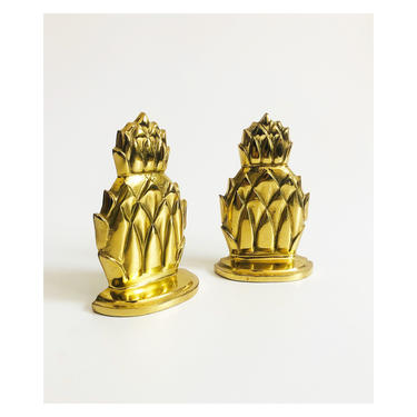 Vintage Brass Pineapple Bookends 