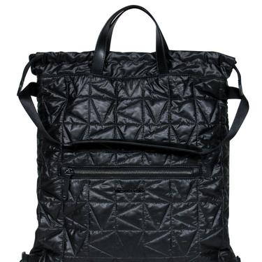 Michael Michael Kors - Black Quilted Nylon Drawstring Backpack
