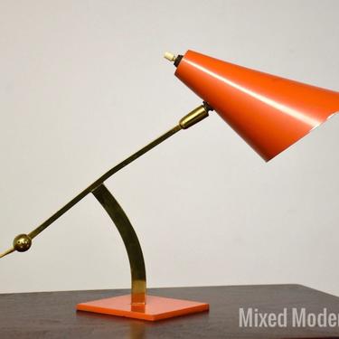 Vintage Orange Desk Lamp by Laurel 