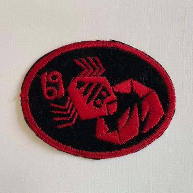 Vintage Cancer The Crab Sew On Patch, Red And Black Crab Applique Patch, Jean Jacket Embellishment, Sewing Notions 