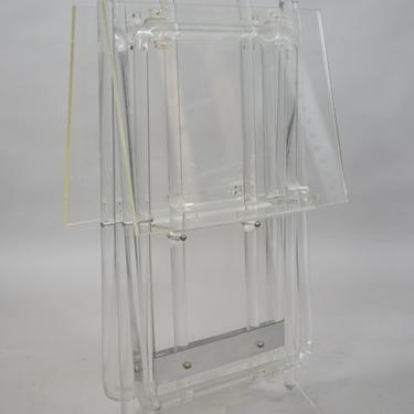 Set of Lucite Folding Tray Tables with Stand