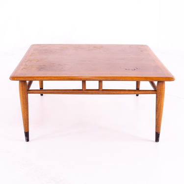 Lane Acclaim Mid Century Square Walnut and Oak Dovetail Side End Coffee Table - mcm 