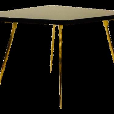 Caracole Signature Modern Black Lacquer and Textured Brass the Trilogy Side Table