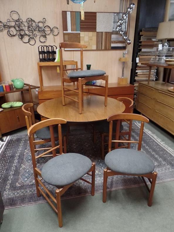 Set of six Danish Modern dining chairs with new upholstery