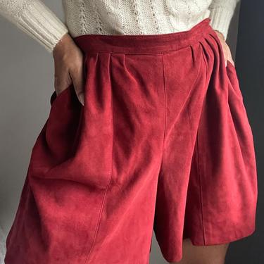 vintage suede high waisted trouser shorts 