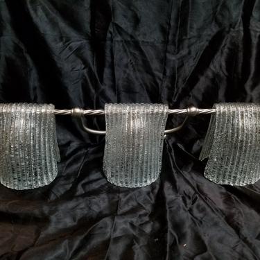 Contemporary 3 Arm Sconce with Drop Shades
