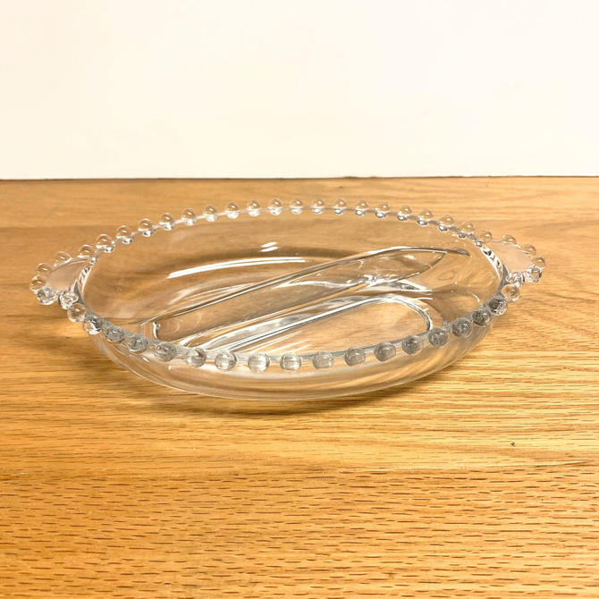 Vintage Imperial Candlewick Relish Tray Divided W Handles 