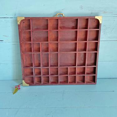 Vintage Letterpress Wall Drawer, Type Case // Drawer Trinket, Crystal Wall Holder // Old Printers, Tool Drawer // Wall Collection Holder 