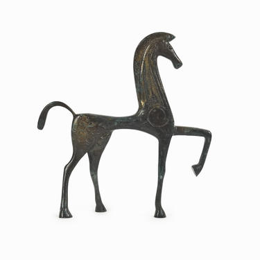 Frederick Weinberg Etruscan Horse Large Figurine Brass Vintage 