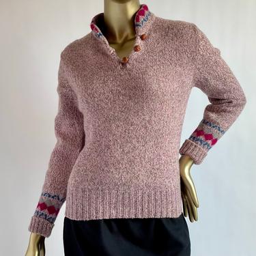Vintage Ski Sweater Dusty Pink  XS- M 
