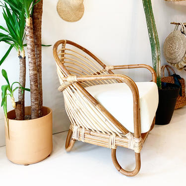 Back in Stock- Azure Arch Rattan Chair Lounger - NATURAL WARM by TheWickedBoheme