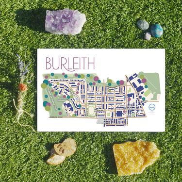Burleith Washington DC neighborhood map art print 11x17 by WildPlacesPrints