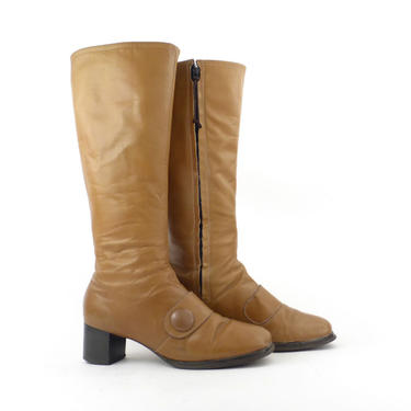 Eskipets Boots 60s Vintage 1960s Brown Leather Mod Women's 