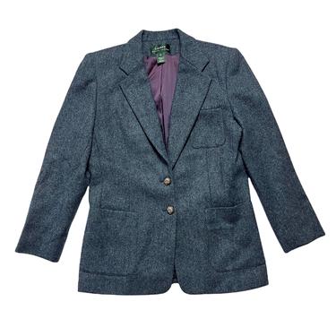 Vintage Women's RALPH LAUREN Wool Tweed Jacket ~ size 12 ~ Blazer / Sport Coat ~ Herringbone ~ Polo ~ Made in USA 