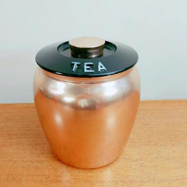 Vintage Kromex Copper Aluminum Tea Canister | Black Bakelite | CLEAN 