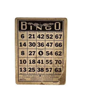 Antique Industrial Bingo Card | Vintage Bingo Card | Vintage Game Card | 400 Series 4 Leaf Clover | Lightning | Five Star Series | Oak Leaf 