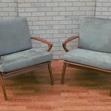 Mid Century Modern Danish Poul Jensen Style Z-Lounge Chairs Newly Upholstered - Pair