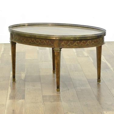 Baker Empire Style Coffee Table W Brass Crowning