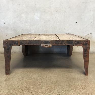 Vintage Industrial Factory Cart Table