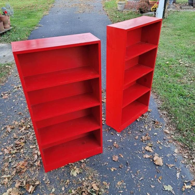 Red Bookcases. 9x24x48