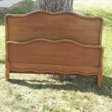 ON SALE Vintage French Country Headboard and Foot-board/ Country Chic, Shabby Chic Solid Wood with matching wood side rails included 