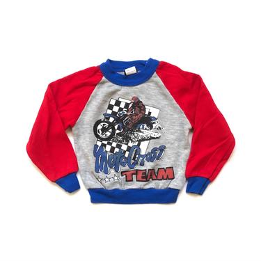 Vintage 80’s KIDS MotoCross Graphic Sweatshirt Sz 4 