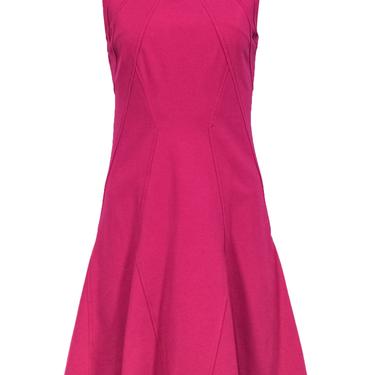 Diane von Furstenberg - Raspberry Pink Sleeveless "Alice" A-Line Dress w/ Seam Details