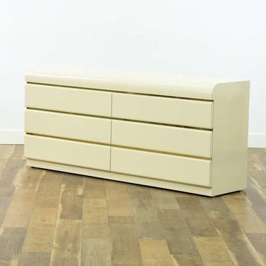 1980S'S Ivory Deco Revival Long Dresser 