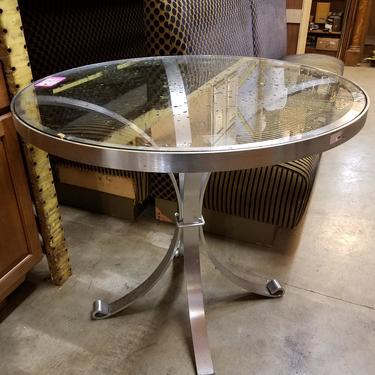 Steel and glass table 36dia x 32