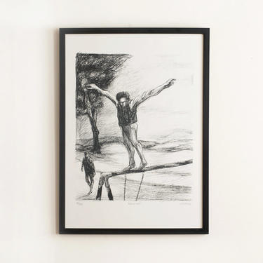Vintage Signed Limited Edition Original Lithograph &amp;quot;Balance&amp;quot; by American Artist James Kearns B. 1924 