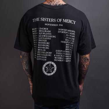 Vintage 1990 The Sisters of Mercy Tour Misprint T-Shirt 